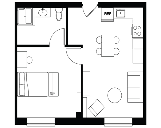 Beaver Hill Studio Double occupancy - Premium floor plan