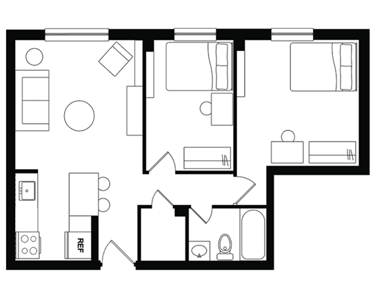 Alexander Court 2x1 2x1 A floor plan