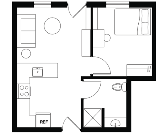 Alexander Court 1x1 1x1 A floor plan