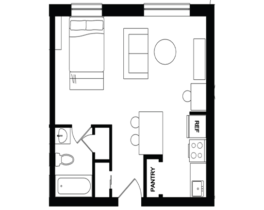 Cedarbrook Studio Studio B floor plan