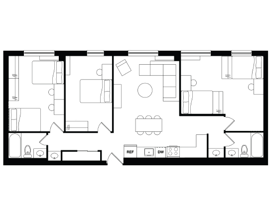 Garner Court 3x2 3x2 A floor plan