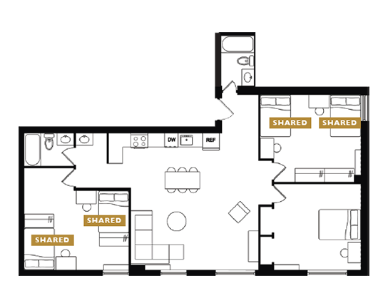 Garner Court 3x2 3x2 A - Balcony floor plan