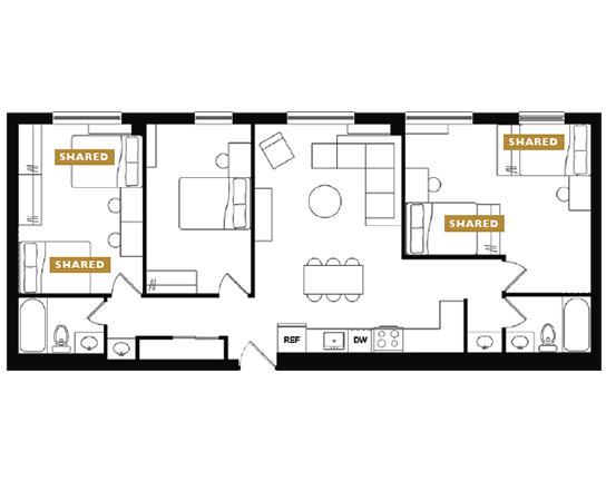 Garner Court 3x2 3x2 A floor plan