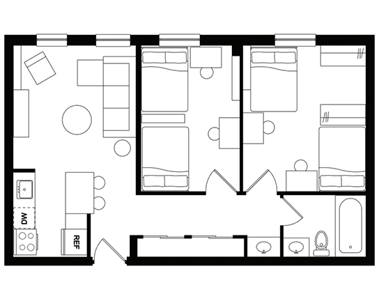 Alexander Court 2x1 2x1 A floor plan