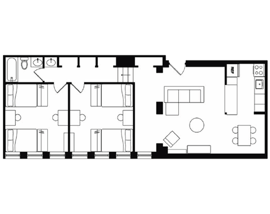 Beaver Hill 2x1 2x1 Shared A floor plan