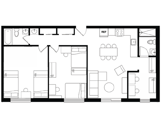 Cedarbrook 2x2 2x2 Shared A floor plan
